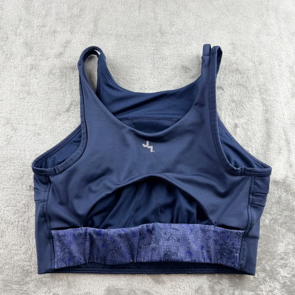 JoyLab Navy Blue High Neck Sports Bra Women's S Workout Yoga Activewear Tank Top